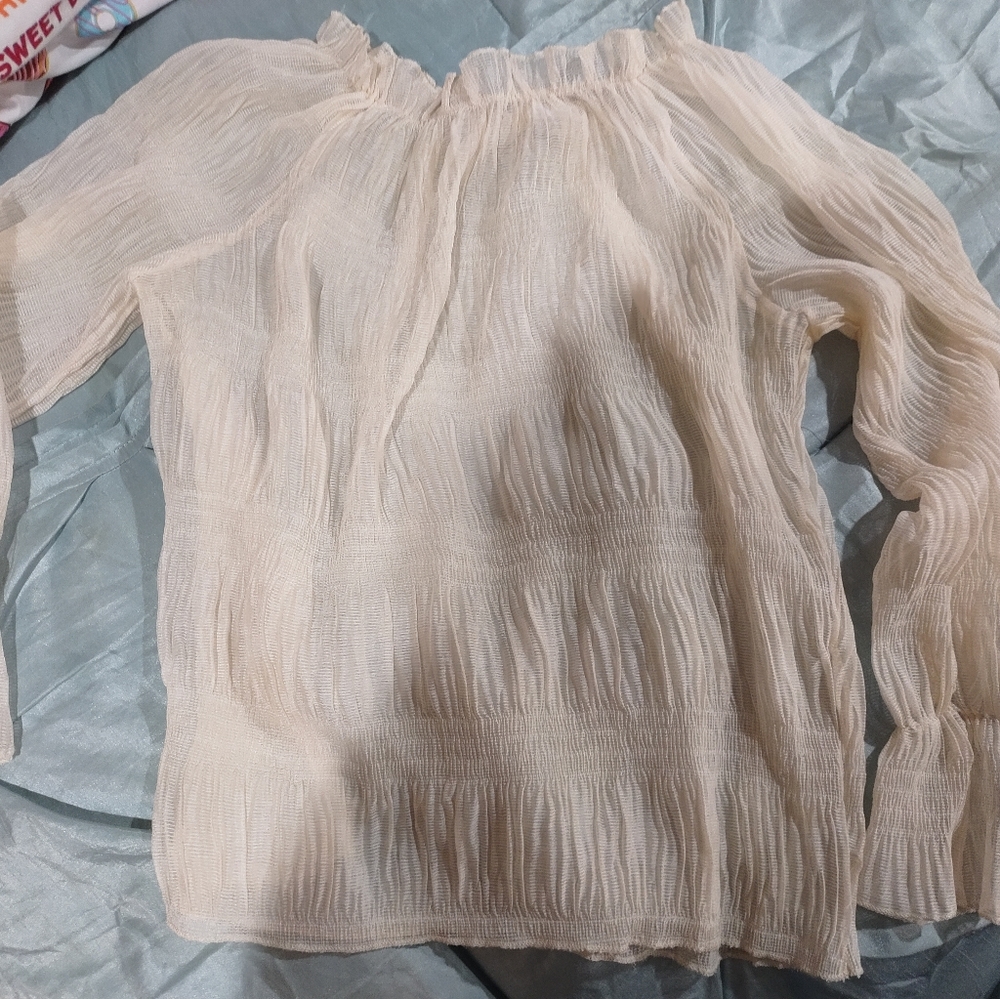 Sheer off the shoulder blouse